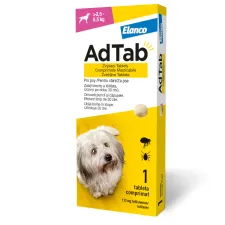 AdTab 112,5 mg žvečljive tablete za pse (2,5–5,5 kg), 1 tableta