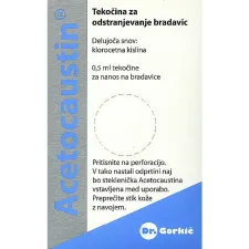 Acetocaustin, tekočina za odstranjevanje bradavic, 0,5 ml