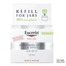 Eucerin, hyaluron-filler+3x effect refill dnevna krema za suho kožo, ZF15, 50ml