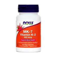Now, Vitamin K2 (MK-7) vegetarijanske kapsule 100 mcg, 60 kapsul