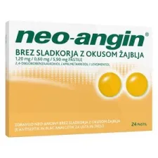 Neo-angin brez sladkorja z okusom žajblja, 24 pastil