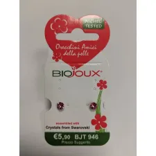 Biojoux, uhani Swarovski kristal roza, BJT946