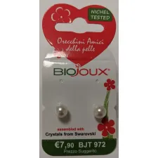 BIojoux, uhani Swarovski kristal bela perla, BJT972