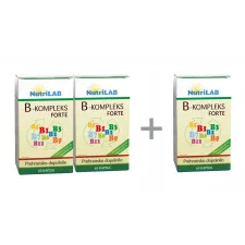 Nutrilab, B kompleks forte kapsule, 60 kapsul, 2+1 gratis