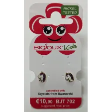 Biojoux, uhani kids Swarovski samorog vijola, BJT702