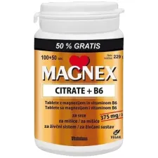 Magnex, citrate 375 mg+B6 tablete, 100 tablet + gratis 50 tablet 