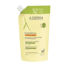 A-Derma, Exomega Control emolientno čistilno olje za tuširanje za atopijsko kožo, refill, 500 ml