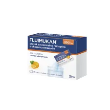 Fluimukan 200 mg prašek za peroralno raztopino z okusom pomaranče, 3 g, 20 vrečk