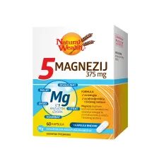 Natural Wealth, 5 Magnezij 375 mg, 60 kapsul