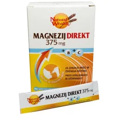 Natural Wealth, Magnezij Direkt 375 mg + B + C, 20 vrečk