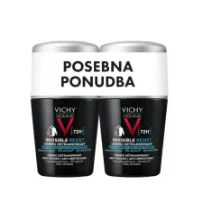 Vichy Homme, Invisible Resist roll-on detranspirant, 2 x 50 ml