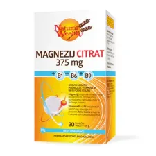 Natural Wealth, Magnezij Citrat 375 mg + B1 + B6 + B9, 20 šumečih tablet