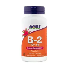NOW, Vitamin B-2 100 mg, 100 kapsul