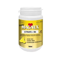 Magnex, Chew Citrate + B6 žvečljive tablete z okusom limone, 100 tablet