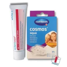 Octenisept, Gel brezbarvni antiseptik za rane, 20 ml + Cosmos aqua obliž vodoodporen, 20 kosov gratis
