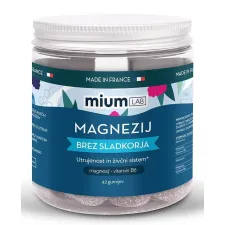 Mium Lab, Magnezij gumiji brez sladkorja, 42 gumijev