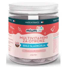 Mium Lab, Multivitamini za otroke gumiji brez sladkorja, 42 gumijev