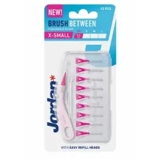 Jordan, Brush Between XS 0,4 mm medzobna ščetka z držalom, 10 medzobnih ščetk