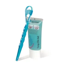 Miradent, Set za čiščenje jezika, 1 strgalo + 15 ml gel