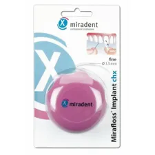 Miradent, Mirafloss Implant CHX zobna nitka s klorheksidinom, 1,8 mm