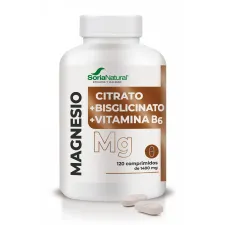 Soria Natural, Magnezijev Citrat + Bisglicinat + vitamin B6, 120 tablet