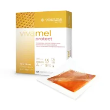 Vivamel, Protect PU pena z medicinskim medom - 10 x 10 cm, 10 kos