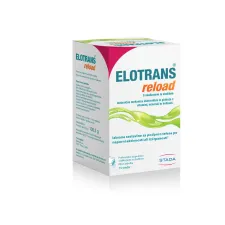 Elotrans, reload izotonična mešanica elektrolitov in glukoze, okus jabolko, 15 vrečk