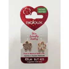 Biojoux, uhani rožica daisy GP, BJT423