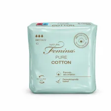 Natura Femina, Pure cotton day dnevni vložek s krilci, 10 vložkov