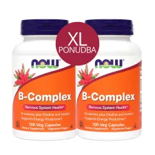 Now, paket B-kompleks vegetarijanske kapsule XL, 2 x 100 kapsul
