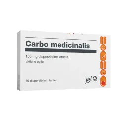Carbo medicinalis 150 mg disperzibilne tablete, aktivno oglje, 30 disperzibilnih tablet