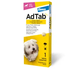 AdTab 112,5 mg žvečljive tablete za pse (2,5–5,5 kg), 1 tableta