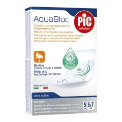 Pic, Aquabloc, antibakterijski pooperativni obliži 5 X 7 cm, 5 obližev