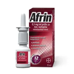 Afrin 0,5 mg/ml pršilo za nos, raztopina, 15 ml