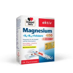 Doppelherz, Aktiv Direkt Magnezij 400+B Vitamini, zrnca, 20 vrečk