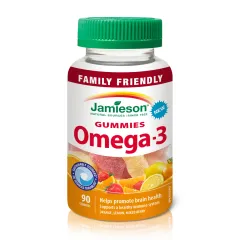 Jamieson, Omega-3, žvečljivi bonboni za otroke, mladostnike in odrasle, 90 bonbonov