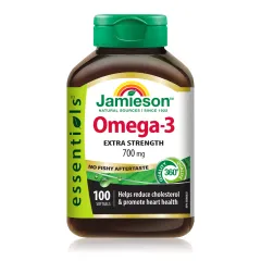 Jamieson, Omega-3 Ekstra moč brez priokusa po ribah, 158 g, 100 kapsul
