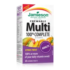 Jamieson, Multivitamini in minerali za odrasle, 60 žvečljivih tablet