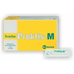 Proktis-M, svečke proti hemeroidom 15 mg, 10 svečk