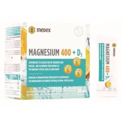 Medex, Magnezij 400 + D3 instant napitek vrečka, 8g, 20 vrečk