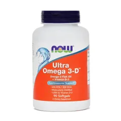 Now Ultra Omega 3-D, mehke želatinaste kapsule, 90 kapsul