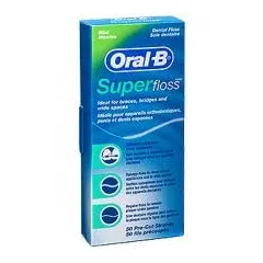 Oral-B, zobna nitka Super Floss, 50 nitk