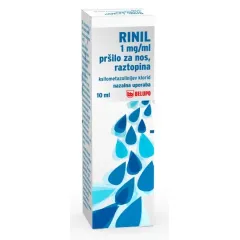 Rinil 1 mg/ml pršilo za nos, raztopina, 10 ml