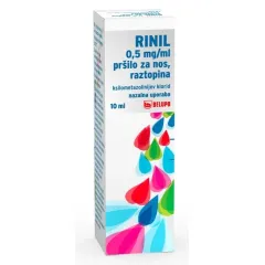 RINIL 0,5 mg/ml pršilo za nos, raztopina, 10 ml
