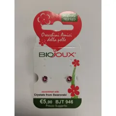 Biojoux, uhani Swarovski kristal roza, BJT946