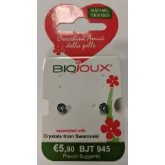 Biojoux, uhani Swarovski kristal Aquamarine, BJT945