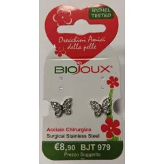 Biojoux, uhani metuljček s kristali, BJT979