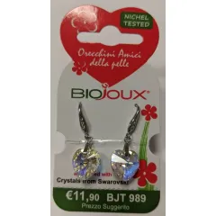 Biojoux, uhani Swarovski viseč srček, BJT989