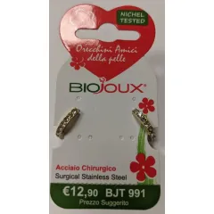 Biojoux, uhani obroček zlat sklenjen kristal, BJT991