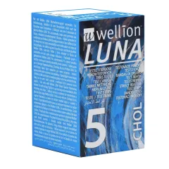 Wellion Luna, testni lističi za merjenje holesterola, 5 lističev